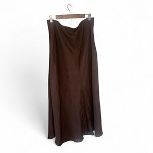 H&M Chocolate Brown Linen Maxi Skirt